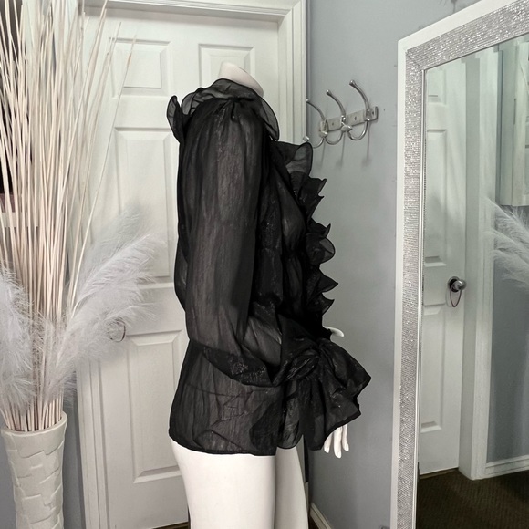 Black Ruffle Top - Picture 3 of 5